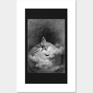 Death and the Moon - The Raven - Gustave Dore Posters and Art